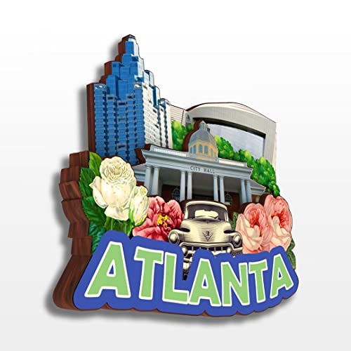 Atlanta Georgia USA America Fridge Magnet Wooden Collection 3D Wood Handmade Travel City Souvenirs Refrigerator Magnet Home Decoration Gift -25 | The Storepaperoomates Retail Market - Fast Affordable Shopping