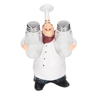 Resin Spice Jars, 1 Set Resin Adorable Chef Figurine Vivid Durable Decorative Pepper Shakers Set Multi Purpose High Accuracy Not Easy to Wear Salt Shakers Set for Home Kitchen Restaurant Cafe Shop