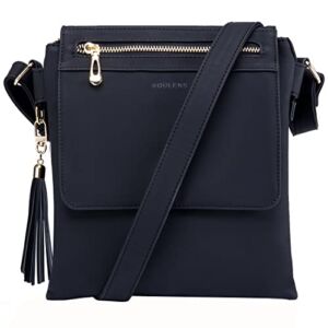MUIIKOLA Roulens Crossbody Bags for Women, Lightweight Medium Double Compartment Flapover Fashion Shoulder Bag with Tassel