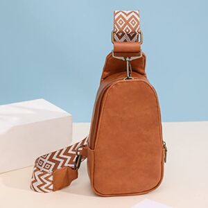 Qonioi Women Chest Bag Sling Bag Small Crossbody Leather Satchel Daypack for Lady Shopping Travel Fashion Shoulder Strap