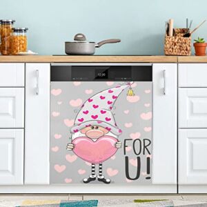 Gnome Heart Dishwasher Magnet Cover Easy Clean Magnectic Sticker Refrigerator Magnets Decor Home Cabinet Decals Appliances Stickers for Home Kitchen Decoration 23″x26″