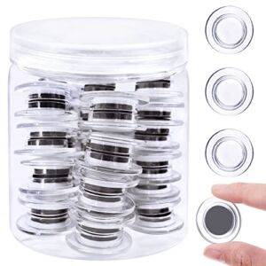 50 Pieces Whiteboard Magnets Round Clear Magnets Circle Plastic Magnets for Magnetic Dry Erase Boards, Refrigerator, 1.2 Inch