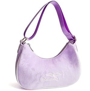 Hobo Shoulder Bag With Zipper Closure，Mini-Purses,handbags For Women In Lilac.