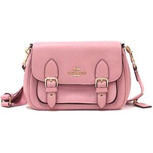 COACH Leather Lucy Crossbody Purse in Gold/Pink – #C6782