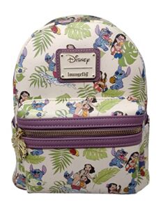 Loungefly Disney Lilo and Stitch Allover Print Womens Double Strap Shoulder Bag Purse