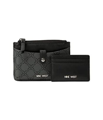 Nine West Jollie Boxed Slg Small Top Zip Duo Bifold Wallet Jet Black One Size | The Storepaperoomates Retail Market - Fast Affordable Shopping