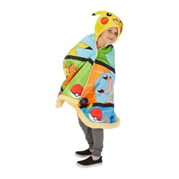 Franco Pokemon Pikachu Anime Kids Sherpa Plush Snuggle Wrap Hooded Blanket, 31″ x 54″ | The Storepaperoomates Retail Market - Fast Affordable Shopping