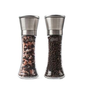 Pepper Grinder Refillable 304 Stainless Steel Salt And Pepper Grinder Set Of 2，Premium Pepper Mill, Easy To Adjust The Grinders Coarseness， Pepper Mill For home, kitchen, barbecue (Color : A)