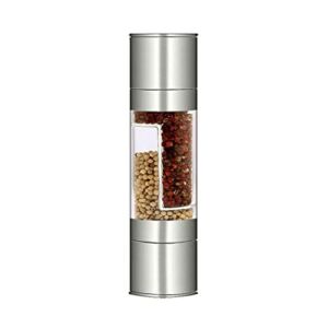 Pepper Grinder Refillable Stainless Steel Salt and Pepper Mill, Premium Quality Pepper Grinder, Dual Head Ceramic Mill Pepper Grinder Suitable for Picnic For home, kitchen, barbecue (Color : A)