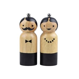 Pepper Grinder Refillable Wooden Salt And Pepper Grinder, Adjustable Manual Salt Grinder, Rubber Wood, Pepper Mill With Ceramic Core, For home, kitchen, barbecue (Color : A)