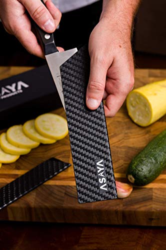 Asaya Professional Knife Edge Guards – 4 Piece Universal Blade Covers – Extra Strength, ABS Plastic and BPA-Free Felt Lining, non-Toxic and Food Safe – Knives Not Included | The Storepaperoomates Retail Market - Fast Affordable Shopping