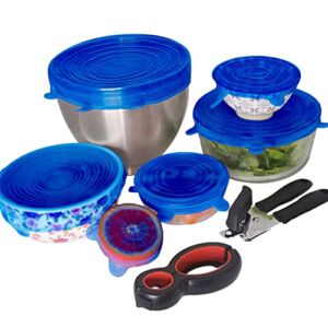Ampo’s Home and Kitchen Kitchen Essentials Set | jar opener can silicone lids for bowls and food covers manual bowl weak hands storage