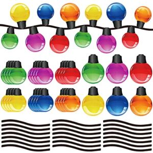 63 Pcs Christmas Car Magnets Decal Decorations, Reflective Automotive Accessories Including 42 Pcs Colorful Lightbulb and 21 Pcs Wire Xmas Holiday Stickers for Home Refrigerator Mailbox Car Decor