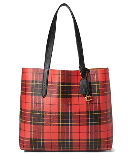 COACH Box Program Plaid Print Highline Tote Red Multi One Size | The Storepaperoomates Retail Market - Fast Affordable Shopping
