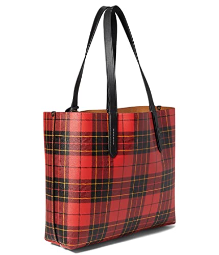 COACH Box Program Plaid Print Highline Tote Red Multi One Size | The Storepaperoomates Retail Market - Fast Affordable Shopping