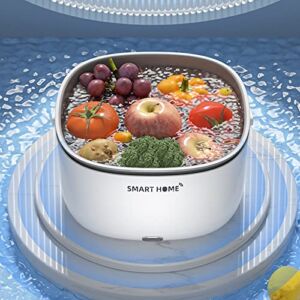 Ultra-Sonic Vegetable Washing Machine, Fruit Washing Basket, Portable Ultrasonic Washing Cleaner, Large Capacity Wireless Food Purifier,for Kitchen/Home/Restaurant (White)