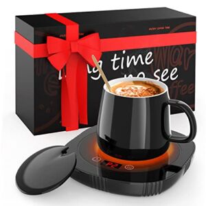 Mug Warmer – Coffee Warmer with Mug Set, Coffee Cup Warmer with 2 Temperature Settings, 1-12H Time Setting, LCD Display, Coffee Warmer for Desk Auto Shut Off, Birthday Gifts for Men/Women