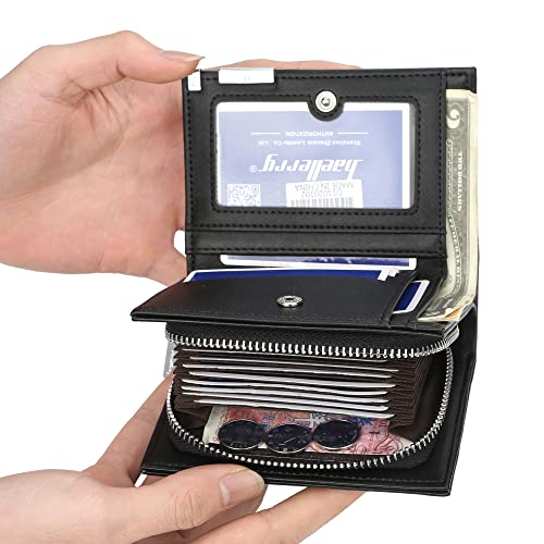 BNAM Wallet for Men Durable Bifold Mens Wallets with Window RFID Blocking Credit Card Holder Wallet with Zipper coin purse and 15 Card Slots (Black) (HTN-001) | The Storepaperoomates Retail Market - Fast Affordable Shopping