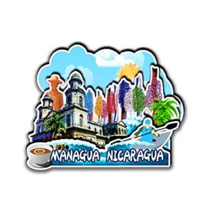 Managua Nicaragua Refrigerator Magnets 3D Wood Products Friction Resistant Travel Souvenirs Home and Kitchen Decor-955