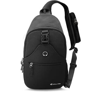 Kellyon Sling Bag for Woman & Men Crossbody Bag Shoulder Bag Backpack Daypack Travel Hiking black