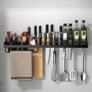 Thick Aluminum Kitchen Storage Shelf Wall-Mounted Spice Rack Organizer for Knife Fork Spoon Home Kitchen Items (Color : B, Size : 56 * 140 * 700)