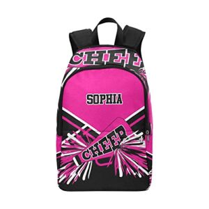 Cheer Pink Black Cheerleader Waterproof Backpack Sport Shoulder Bag for Men Women Gift, 11.8”(L)x5.51”(W)x17.72”(H)
