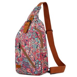 Women’s Small Floral Sling Bag Pretty Backpack Purse Crossbody Bag Shoulder Bag for Women XB-18 (HS)