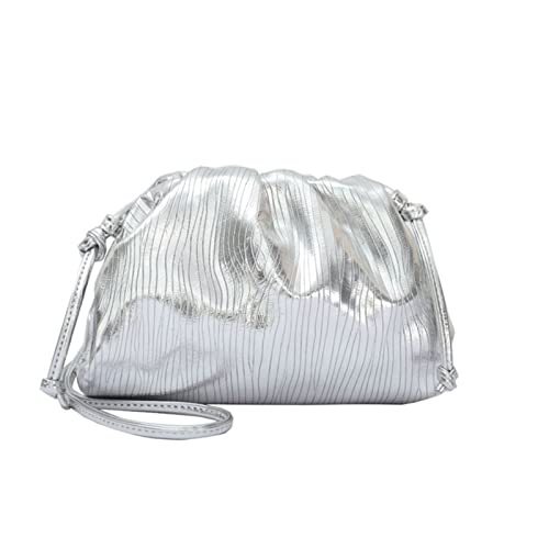 Bisadon Women’s Dumpling Crossbody Bag Ruched Cloud Purse Evening Bag Sparkly Handbag Fashion Wallet Shoulder Bag With Chain Silver Small | The Storepaperoomates Retail Market - Fast Affordable Shopping