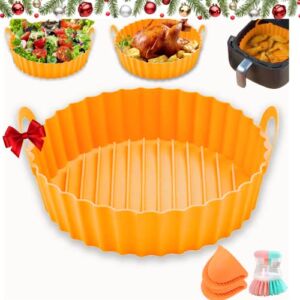 Air Fryer Silicone Liners JAUNGEN Silicone Air Fryer lLiners Reusable Airfryer Silicone Liner Air Fryer Silicone Pot Silicone Air Fryer mat Baking Set for Air Fryer 4Qt to 8Qt