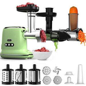 ORFELD Food Processors 5 in 1 Multifunctional Meat Grinder Electric Sausage Stuffer Cold Press Juicer Food Chopper Salad Shooter,Home Kitchen Use