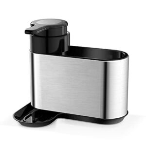 ODesign Kitchen Soap Dispenser with Sponge Holder, Sink Organizer with Drain Hole for Bathroom