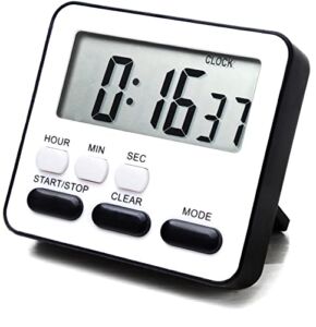 Kitchen Timer Clock & Alarm Count Up & Count Down(Black)