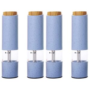 4pcs Pollen Home Kitchen Salt Battery Electronic and Without Mills Pepper Tools Scraper Blue for Refillable Beans Grinding Operated Restaurant Condiment Practical Grinder