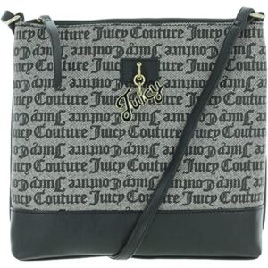 Juicy Couture Womens Love Lock Logo Faux Leather Crossbody Handbag Black Medium