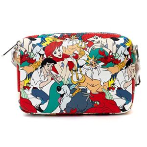 Disney Bag, Cross Body, Rectangle, The Little Mermaid Character Poses Stacked Collage, Vegan Leather