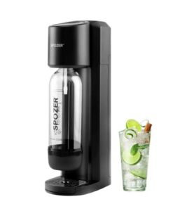 Spozer Soda Maker Machine, Home Carbonated Drinks Sparkling Water Maker With A 1 Liter PET Bottle (FREE BPA), Compatible With Any Screw-in 60L CO2 Cylinder Exchanger