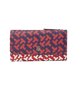 Tommy Hilfiger Beth II Flap Continental Wallet Bias Bicolor Texture PVC Navy/Red Multi One Size