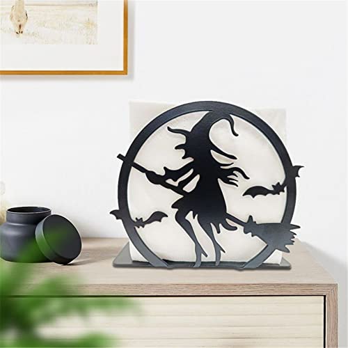 QIAGA Cute Halloween Napkin Holder, Freestanding Tissue Dispenser/Holder, Witch Metal Decor,Table Napkin Holder for Home Kitchen Restaurant Picnic Party Wedding | The Storepaperoomates Retail Market - Fast Affordable Shopping