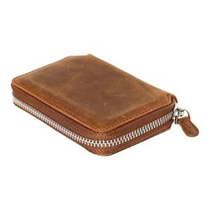 BBB Women’s Genuine Leather With Credit Card Holder Zipper Small Wallet Leather Card Case, Brown (M-796)