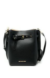 Michael Kors Emilia Small Drawstring Bucket Bag In (Black/Gold)