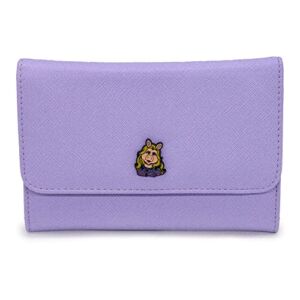 Buckle-Down Disney Wallet, Foldover, The Muppets, Miss Piggy, Violet, Vegan Leather, 6.5″ x 4.5″