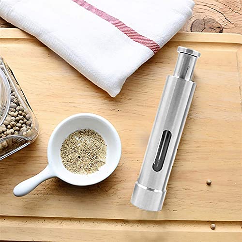 Pepper Grinder Mill Pepper Grinder – Salt and Pepper Grinder Set Grinders Mini Thumb Push Mill with Stand, Peppermill are Refillable (Stainless) Fits in Home,Kitchen,Barbecue | The Storepaperoomates Retail Market - Fast Affordable Shopping