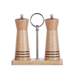 Pepper Grinder Mill Classical Wooden Pepper Grinder Adjustable Coarseness Peppermill Handheld Seasoning Grinder Salt and Pepper Container Spice Shaker Fits in Home,Kitchen,Barbecue
