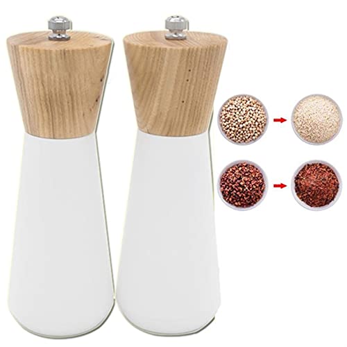 Pepper Grinder Mill Stylish White Salt Grinder Wooden Pepper Salt Grinder Set Pepper Mill Salt Pepper Shakers Ceramic Refillable Fits in Home Kitchen Barbecue Fits in Home,Kitchen,Barbecue | The Storepaperoomates Retail Market - Fast Affordable Shopping