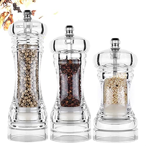 Pepper Grinder Mill Salt and Pepper Grinder – Acrylic Combo Pepper Mill and Salt Shaker with Adjustable Coarseness Ceramic Mechanism Easy to Use Fits in Home,Kitchen,Barbecue (Color : 1X6 inch) | The Storepaperoomates Retail Market - Fast Affordable Shopping