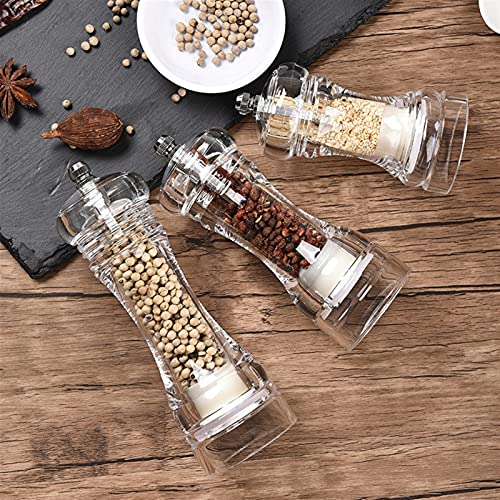 Pepper Grinder Mill Salt and Pepper Grinder – Acrylic Combo Pepper Mill and Salt Shaker with Adjustable Coarseness Ceramic Mechanism Easy to Use Fits in Home,Kitchen,Barbecue (Color : 1X6 inch) | The Storepaperoomates Retail Market - Fast Affordable Shopping
