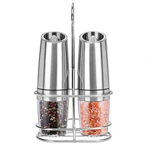 Pepper Grinder Mill Gravity Electric Salt and Pepper Grinder – Pepper Mill with Metal Stand Salt and Pepper Grinder – Seasoning Spice Grinder Kitchen Tools Fits in Home,Kitchen,Barbecue