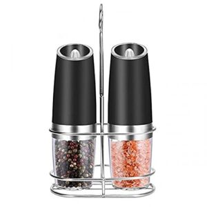 Pepper Grinder Mill Gravity Electric Salt and Pepper Grinder – Pepper Mill with Metal Stand Salt and Pepper Grinder – Seasoning Spice Grinder Kitchen Tools Fits in Home,Kitchen,Barbecue