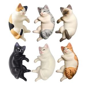 Cute 6 Pack Fun Cat Refrigerator Magnets Office Magnet Cute Magnets for Fridge 3D Cat Refrigerator Magnet Set 6 Pack,Decoration for Kitchen,House,Office,Whiteboard