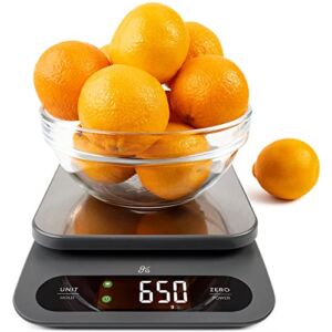 Greater Goods High Capacity Kitchen Scale – A Premium Food Scale That Weighs in Grams & Ounces w/ a 22 Pound Capacity | Feat. a Hi-Def LCD Screen and Stainless Steel Platform | Designed in St. Louis